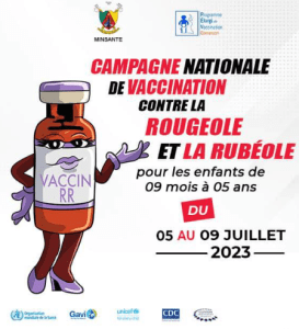 Poster to announce the national measles vaccination campaign 